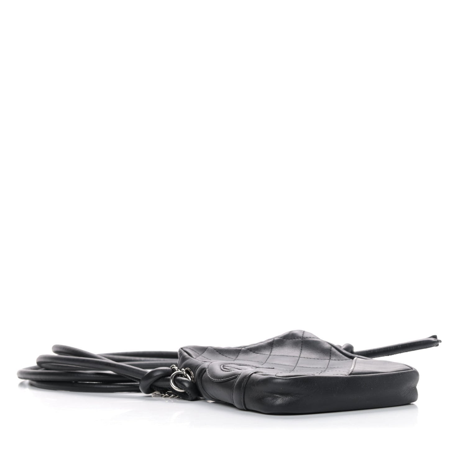 Calfskin Quilted Small Cambon Messenger Black