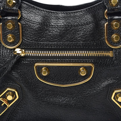 Balenciaga Chevre Gold Metallic Edge Hardware Mini City Black 10 of 13