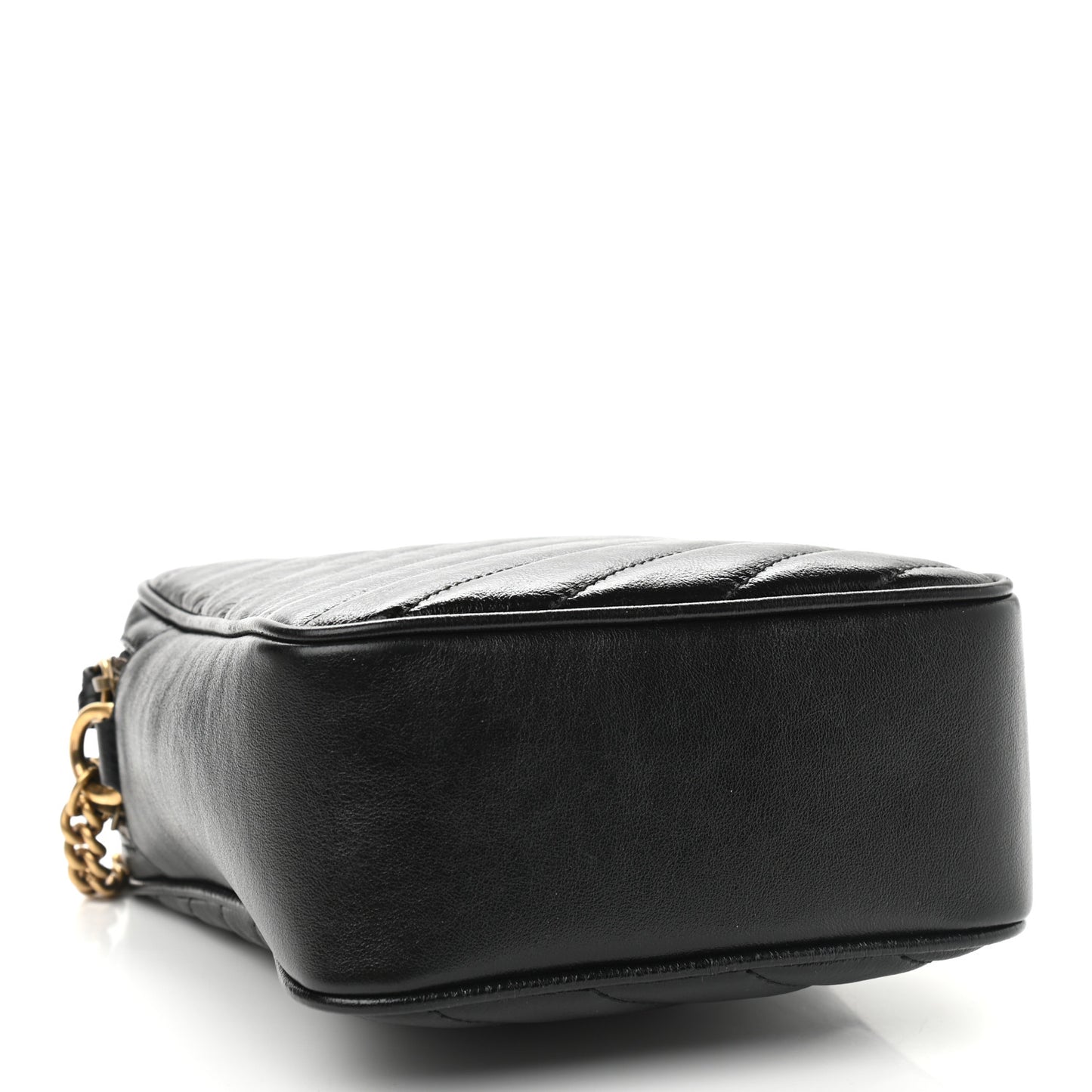 Azalea Calfskin Matelasse Diagonal Tall GG Marmont Crossbody Bag Black
