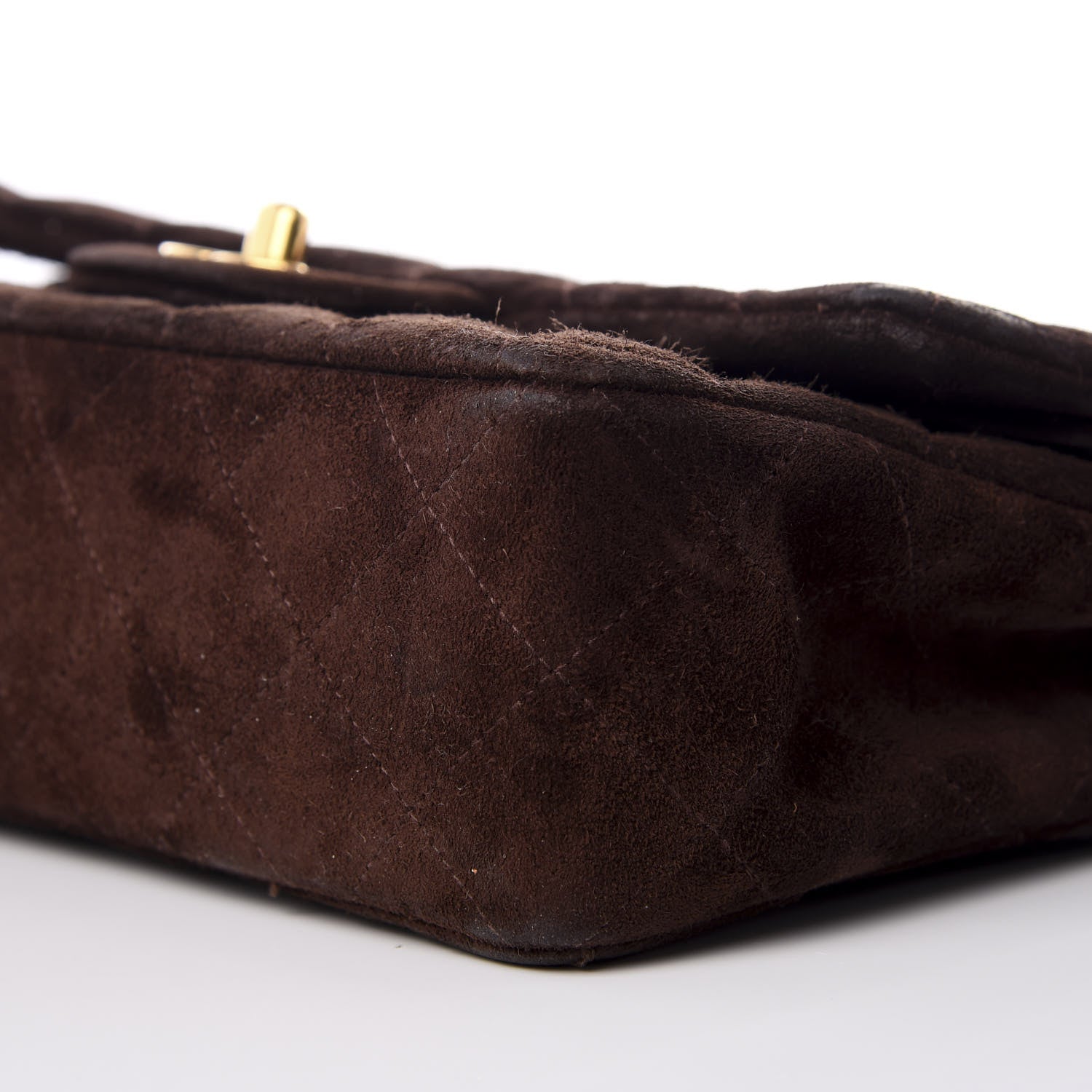 Chanel Suede Quilted Small Double Flap Bag Brown 6 of 8