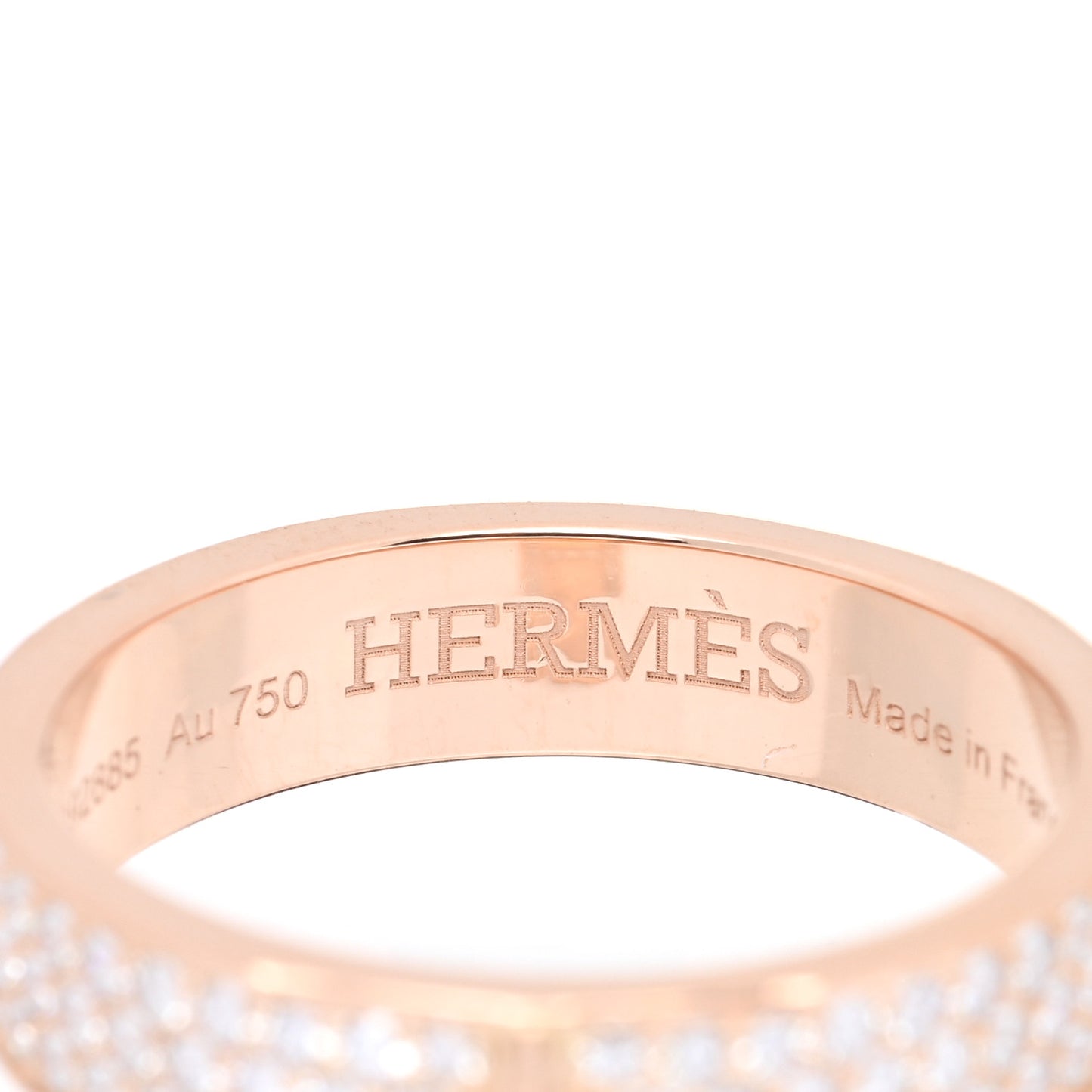 18K Rose Gold Diamond MM Kelly Clochette Ring 51 5.75