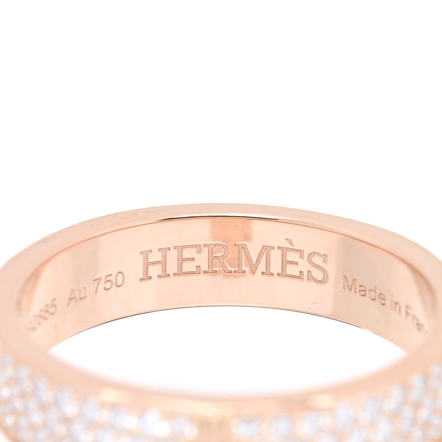 Hermes 18K Rose Gold Diamond MM Kelly Clochette Ring 51 5.75 4 of 4