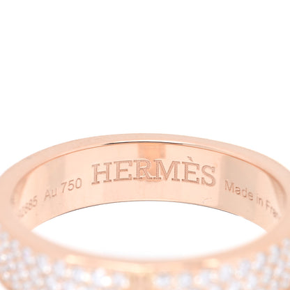 Hermes 18K Rose Gold Diamond MM Kelly Clochette Ring 51 5.75 4 of 4