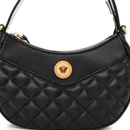 Versace Nappa Quilted Medusa Shoulder Bag Black 7 of 9