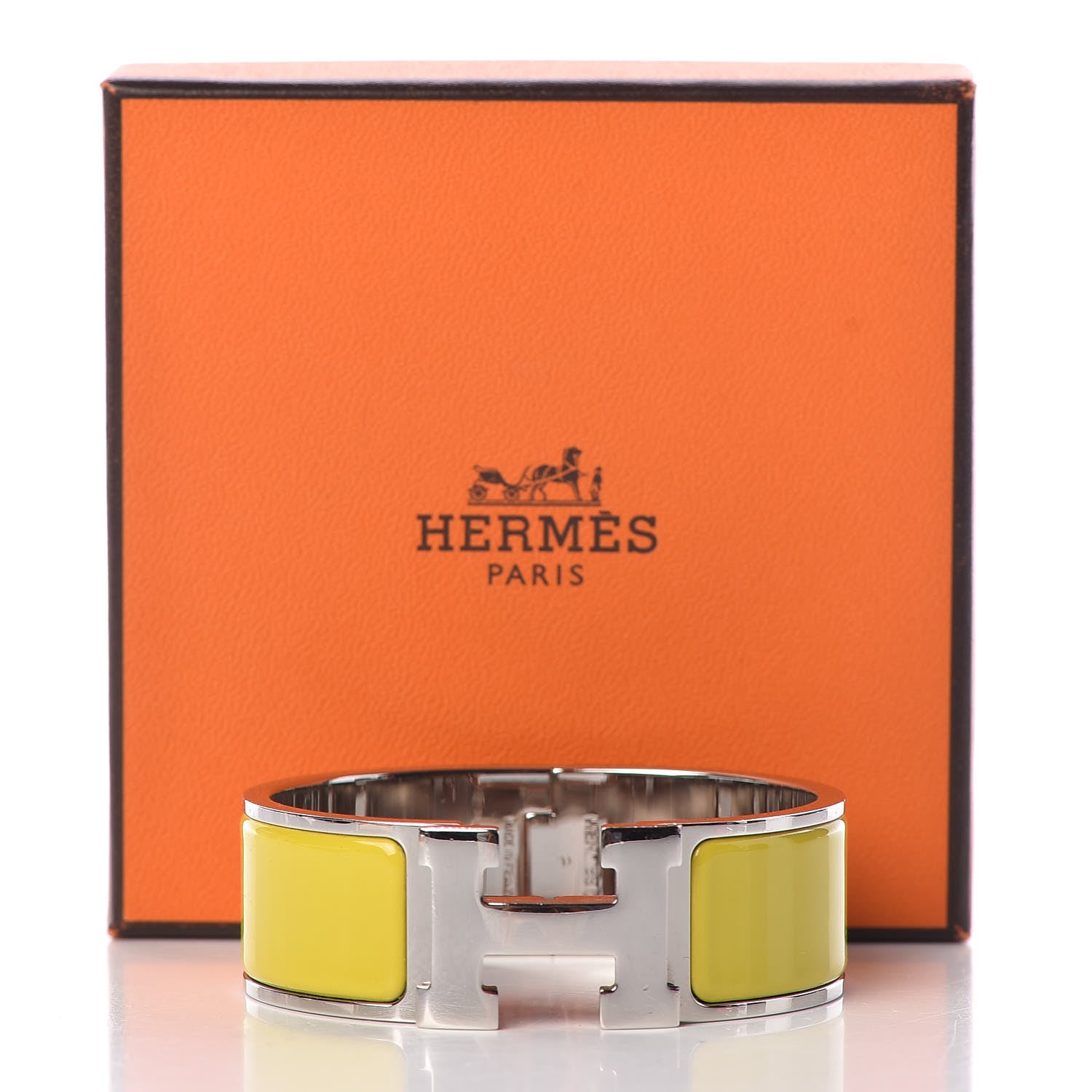 Hermes Enamel Clic Clac H Wide Bracelet PM Chartreuse 6 of 6