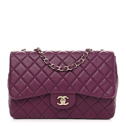 Chanel Lambskin Quilted Jumbo Single Flap Purple 1 of 12