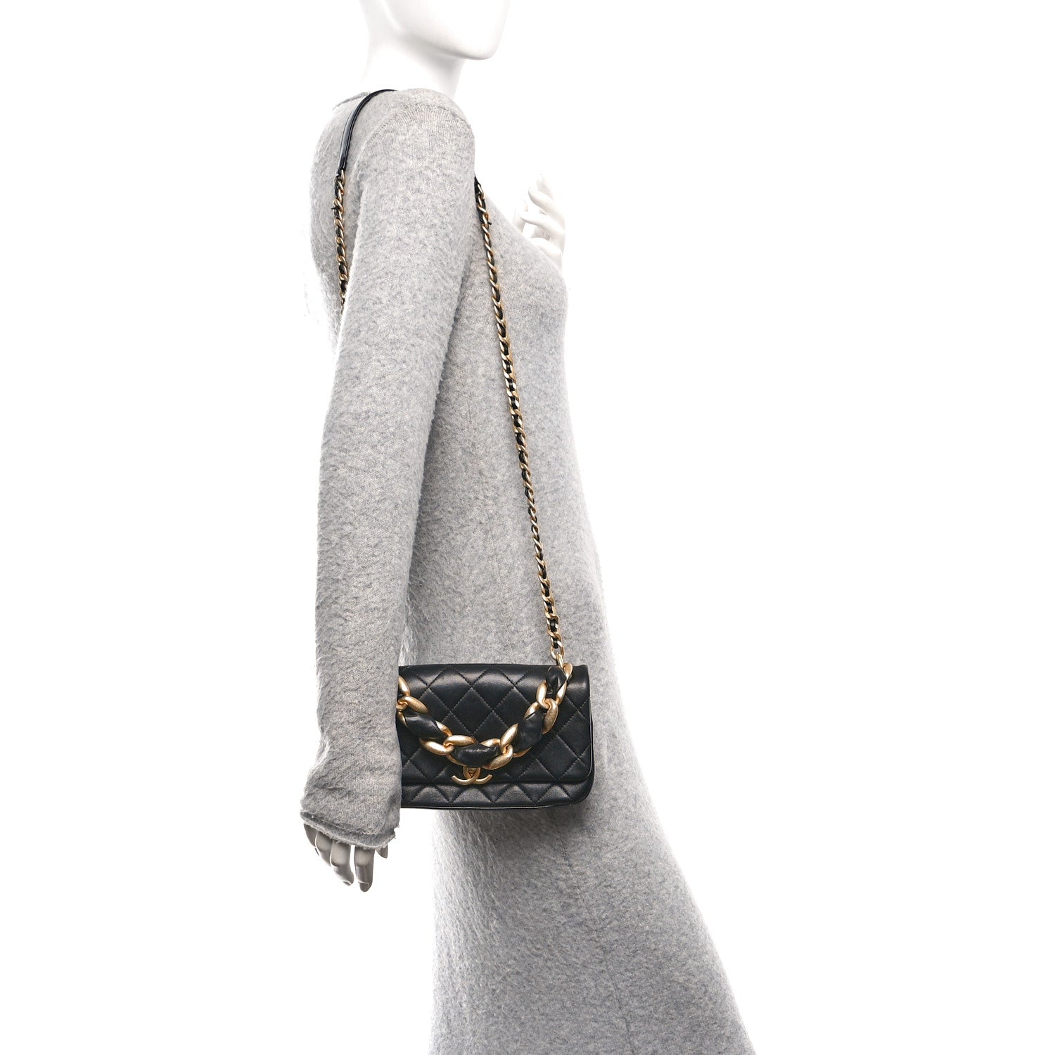 Chanel Shiny Lambskin Chain Is More Flap Black 2 of 11