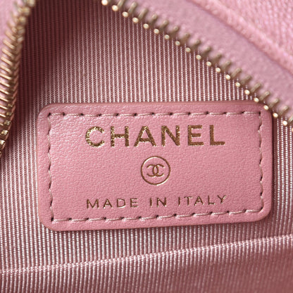 Chanel Iridescent Caviar Quilted Round Clutch With Chain Pink 6 of 8