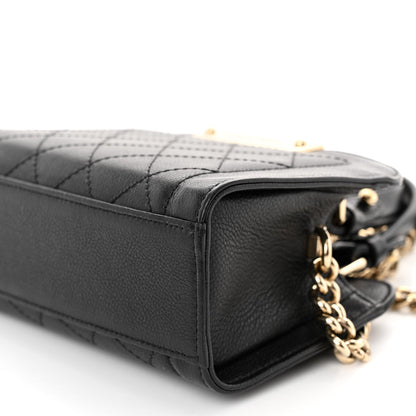 Chanel Grained Calfskin Stitched Mini Label Click Shopper Tote Black 10 of 10