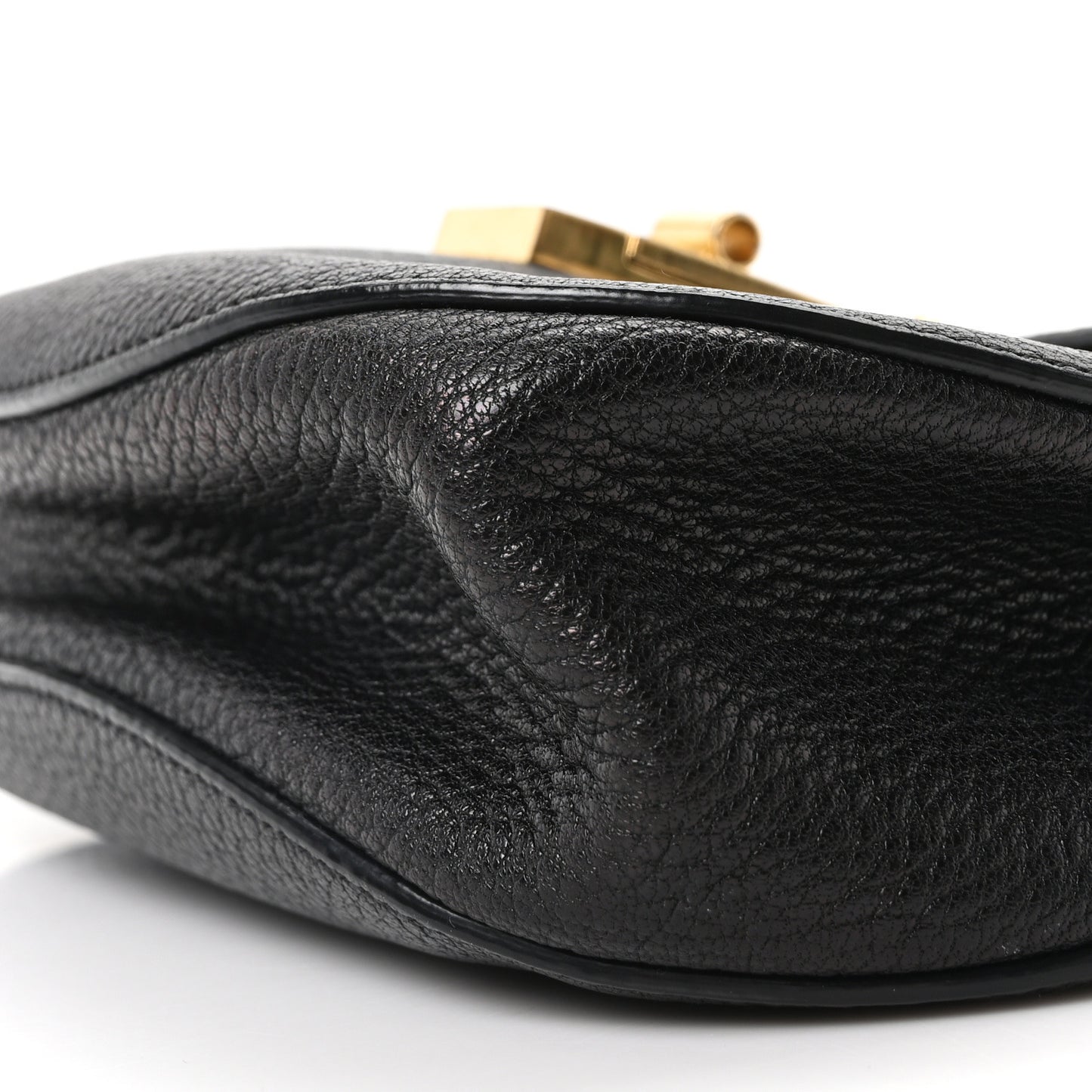 Grained Lambskin Drew Shoulder Bag Black