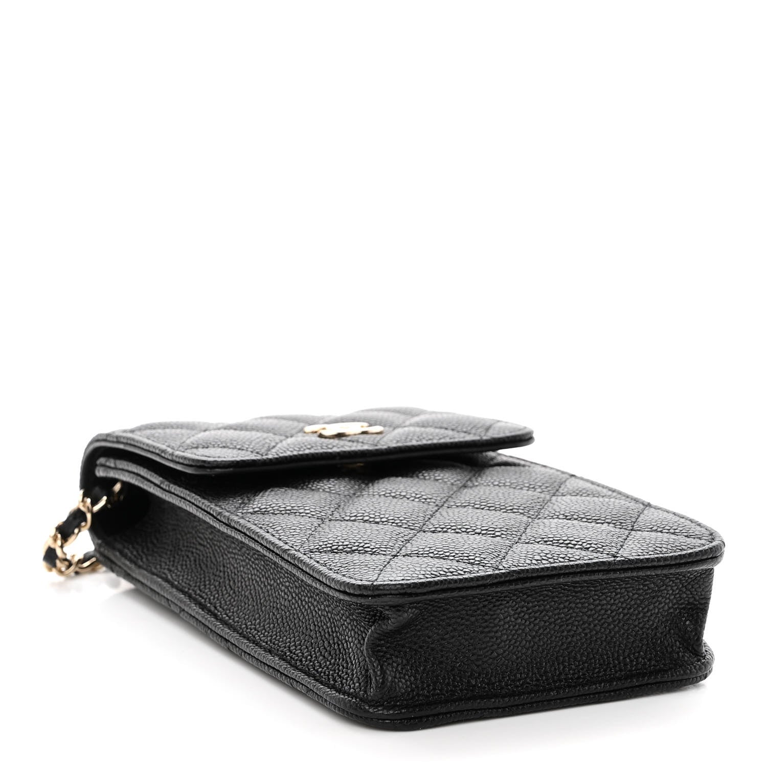 Chanel Caviar Quilted Bow Phone Holder Black 4 of 10