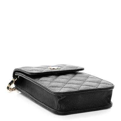 Chanel Caviar Quilted Bow Phone Holder Black 4 of 10