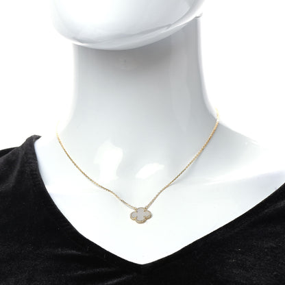 Van Cleef & Arpels 18K Yellow Gold Mother of Pearl Vintage Alhambra Pendant Necklace 2 of 6