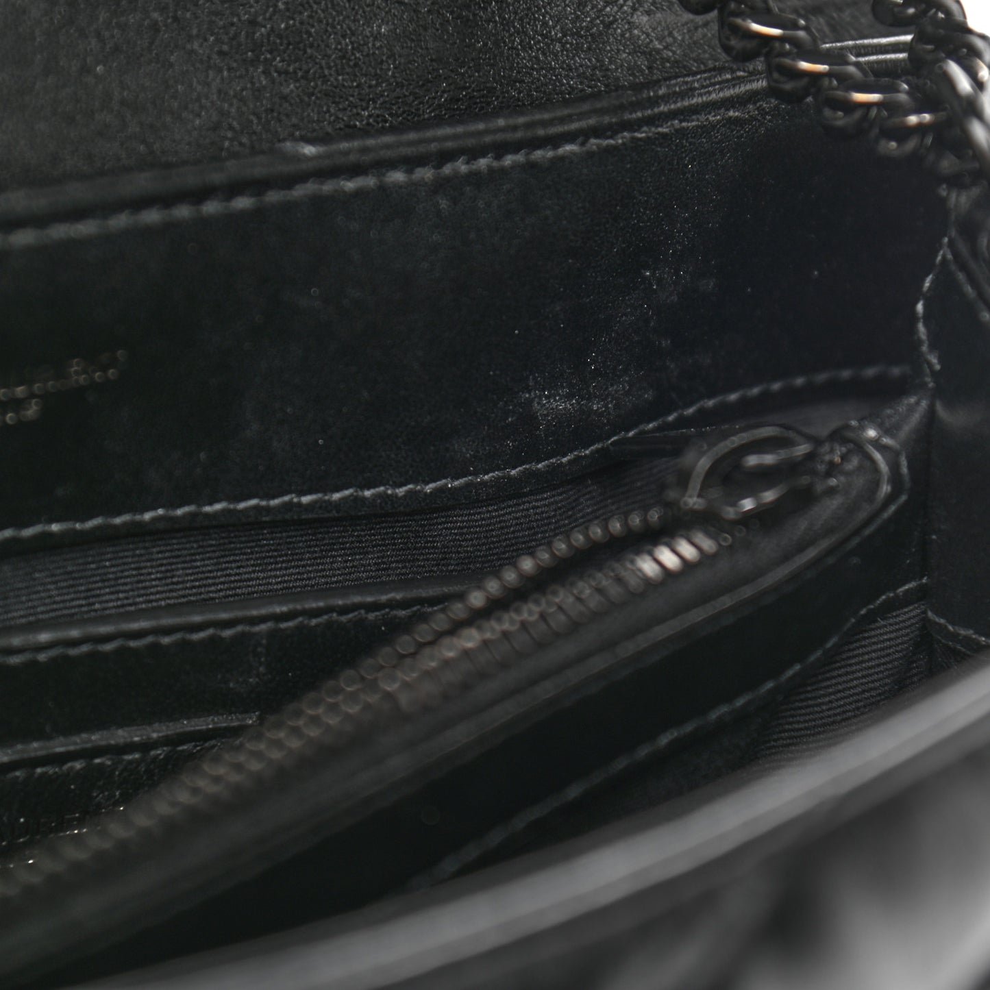 Calfskin Y Quilted Monogram Small Loulou Chain Satchel Black