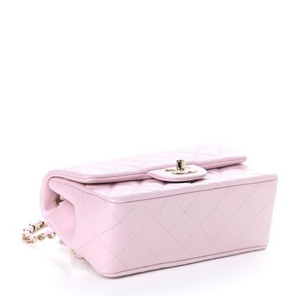 Chanel Iridescent Calfskin Quilted Mini Rectangular Flap Light Pink 4 of 9