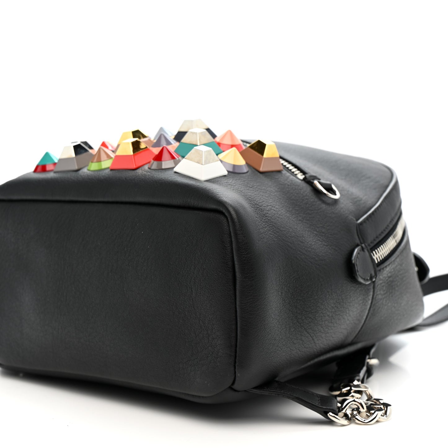 Vitello Dolce Studded Mini Backpack Black Multicolor