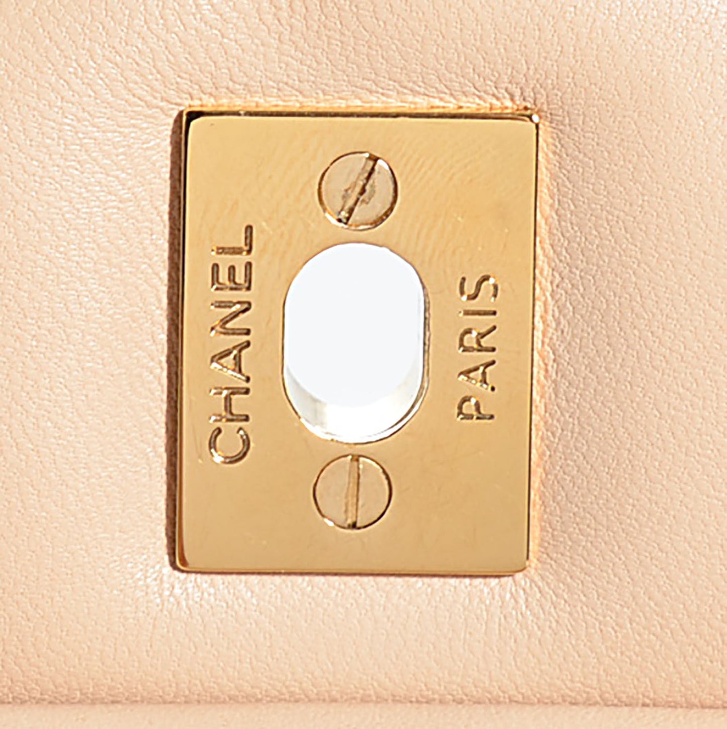Lambskin Quilted Jumbo Double Flap Beige Clair