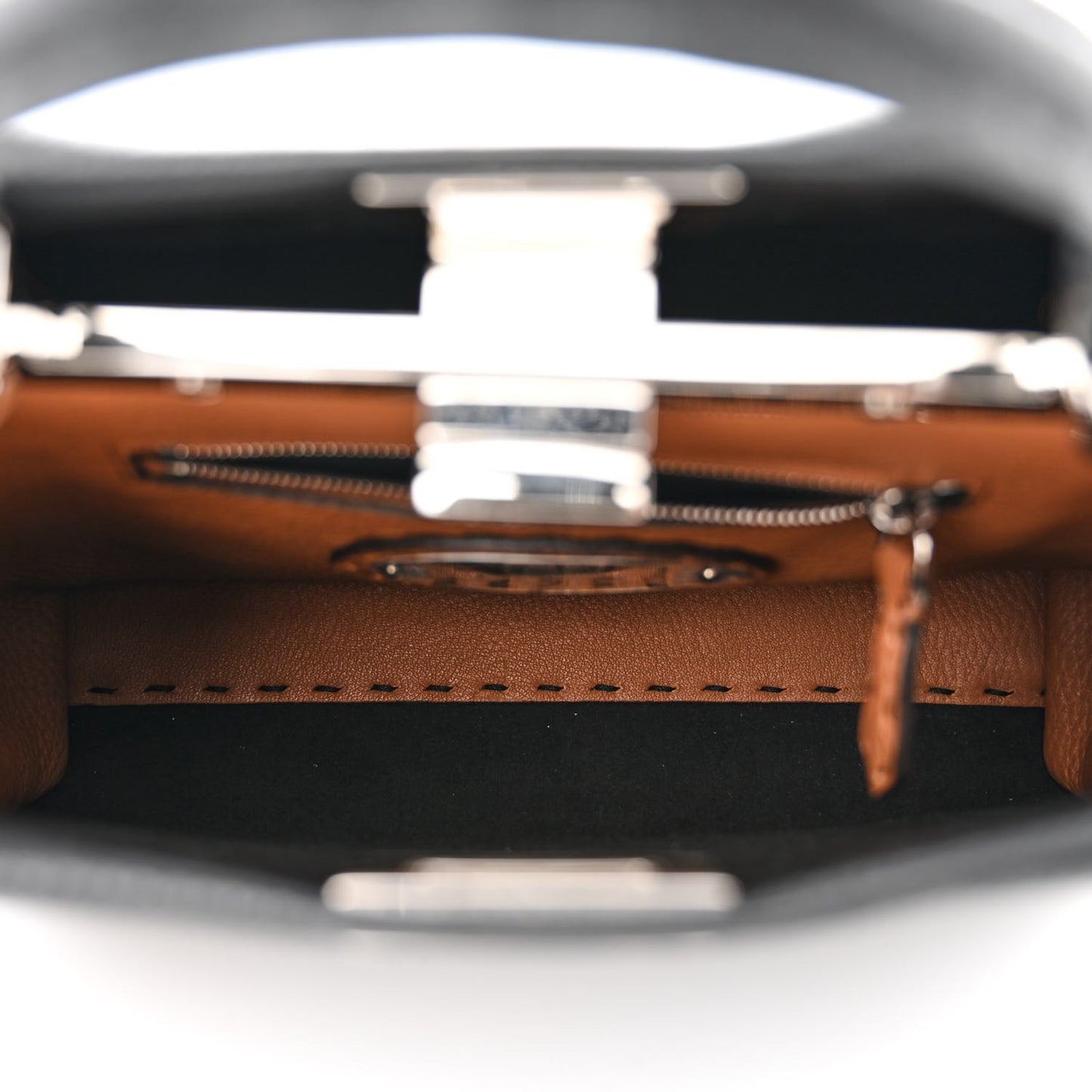 Cuoio Romano Selleria Bi-Color Mini Peekaboo Iconic Satchel Black Mou