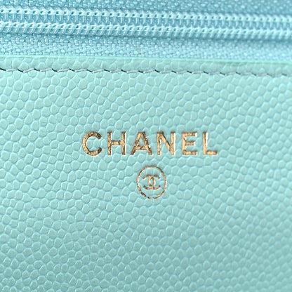 Chanel Caviar Quilted Wallet On Chain WOC Turquoise 6 of 11