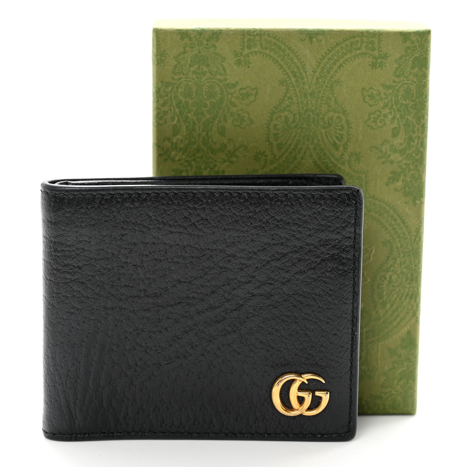 Gucci Calfskin Boar Effect GG Marmont Bi-Fold Wallet Black 7 of 7