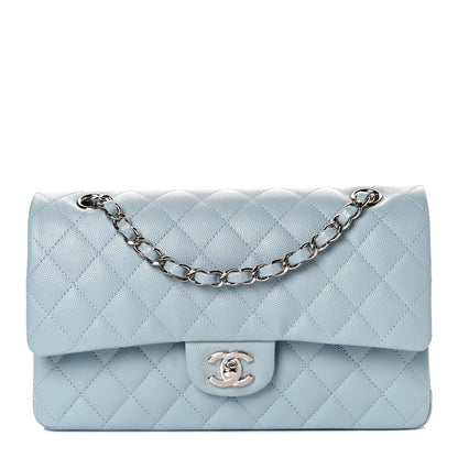 Chanel Caviar Quilted Medium Double Flap Light Blue 1 of 10