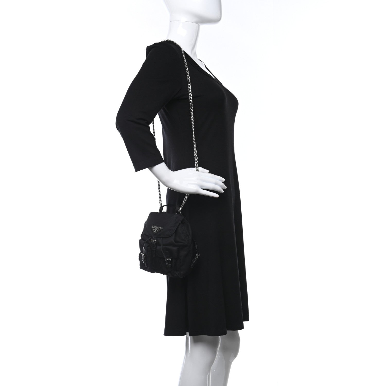 Prada Nylon Vela Mini Crossbody Backpack Black 2 of 10