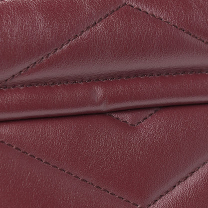Saint Laurent Calfskin Y Quilted Monogram Medium Loulou Chain Satchel Palissandre 14 of 15