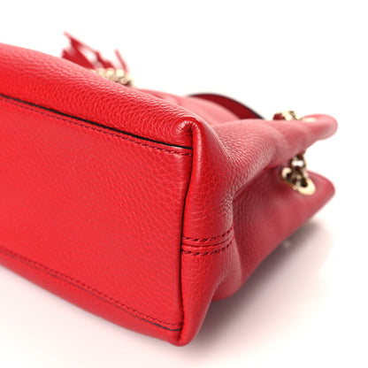 Gucci Pebbled Calfskin Small Soho Chain Shoulder Bag Tabasco Red 9 of 9