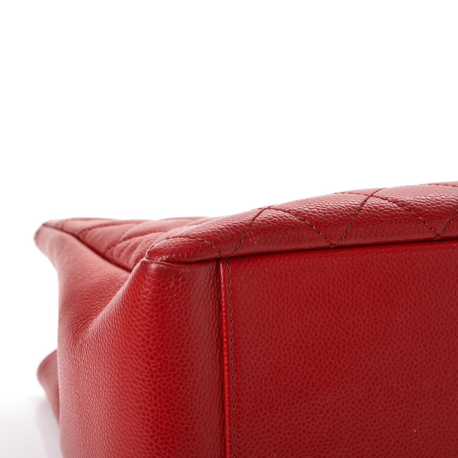 Chanel Caviar Quilted Grand Shopping Tote GST Red 10 of 13