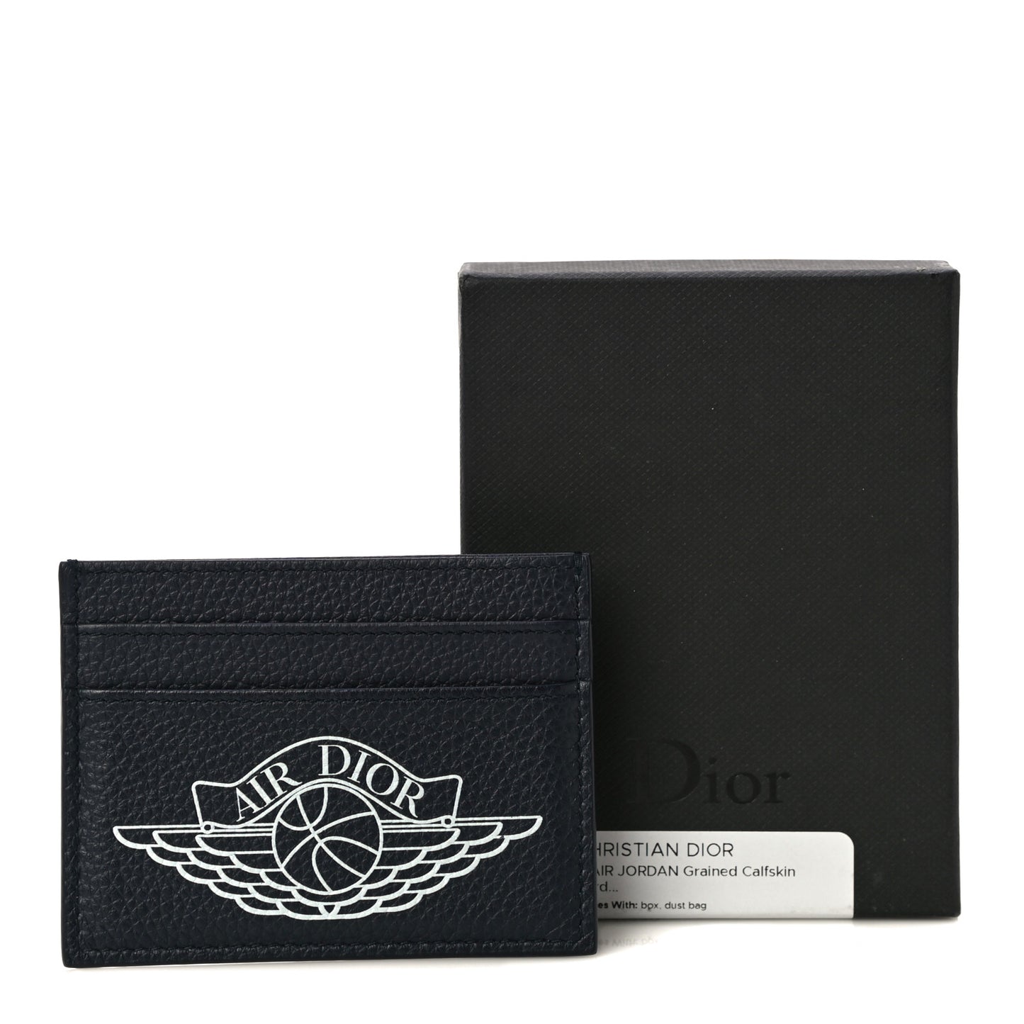 X AIR JORDAN Grained Calfskin Card Holder Bleu