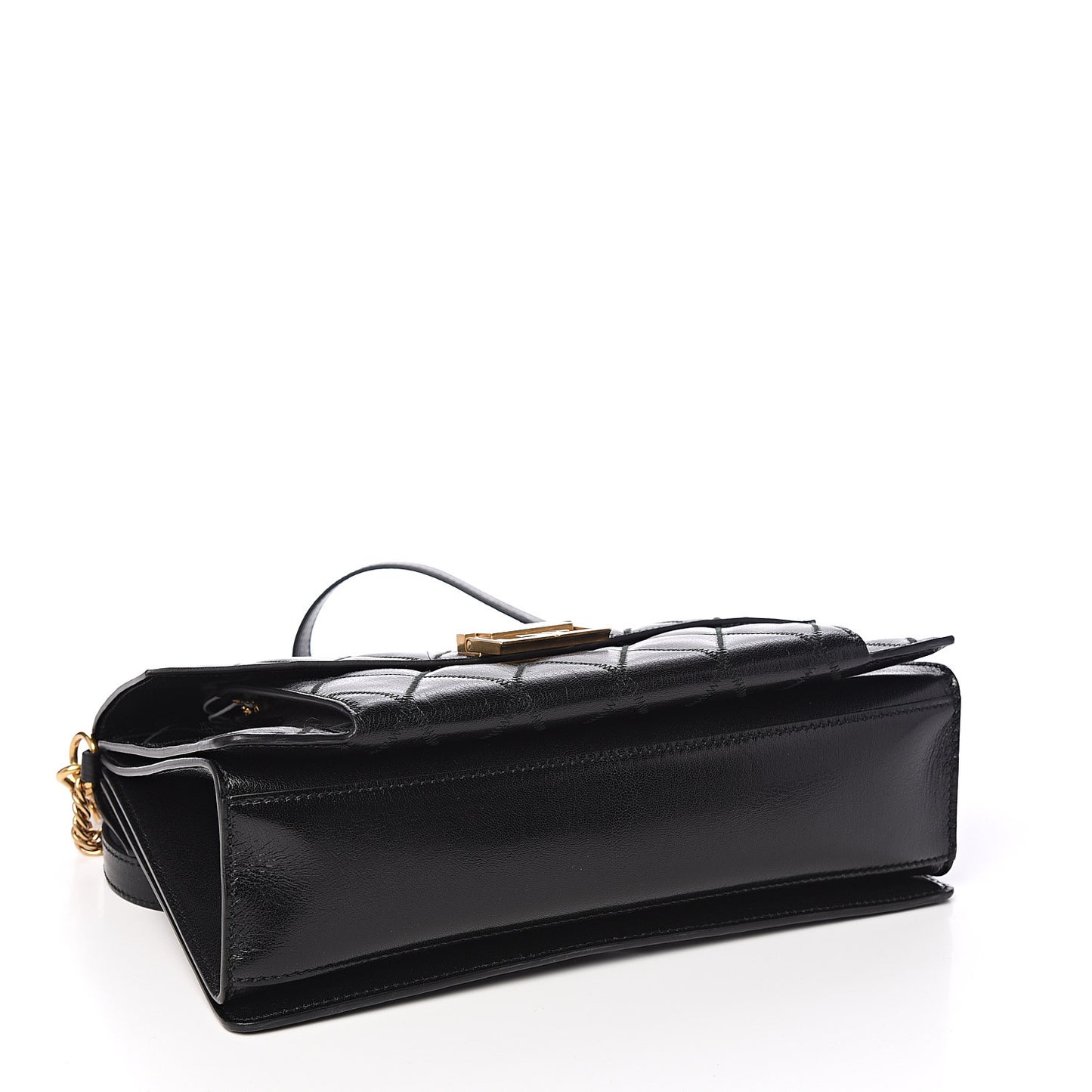 Goatskin Quilted Medium GV3 Shoulder Bag Black