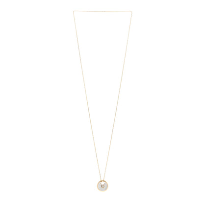 Cartier 18K Yellow Gold Diamond Mother of Pearl SM Amulette de Cartier Pendant Necklace 3 of 5