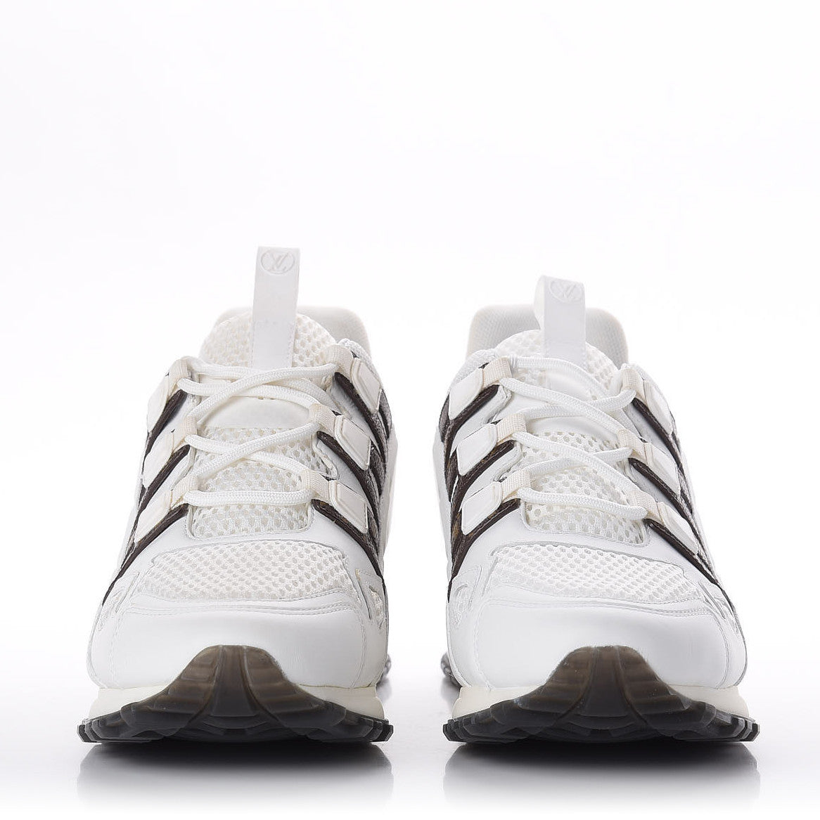 Calfskin Monogram Run Away Sneakers 39 White