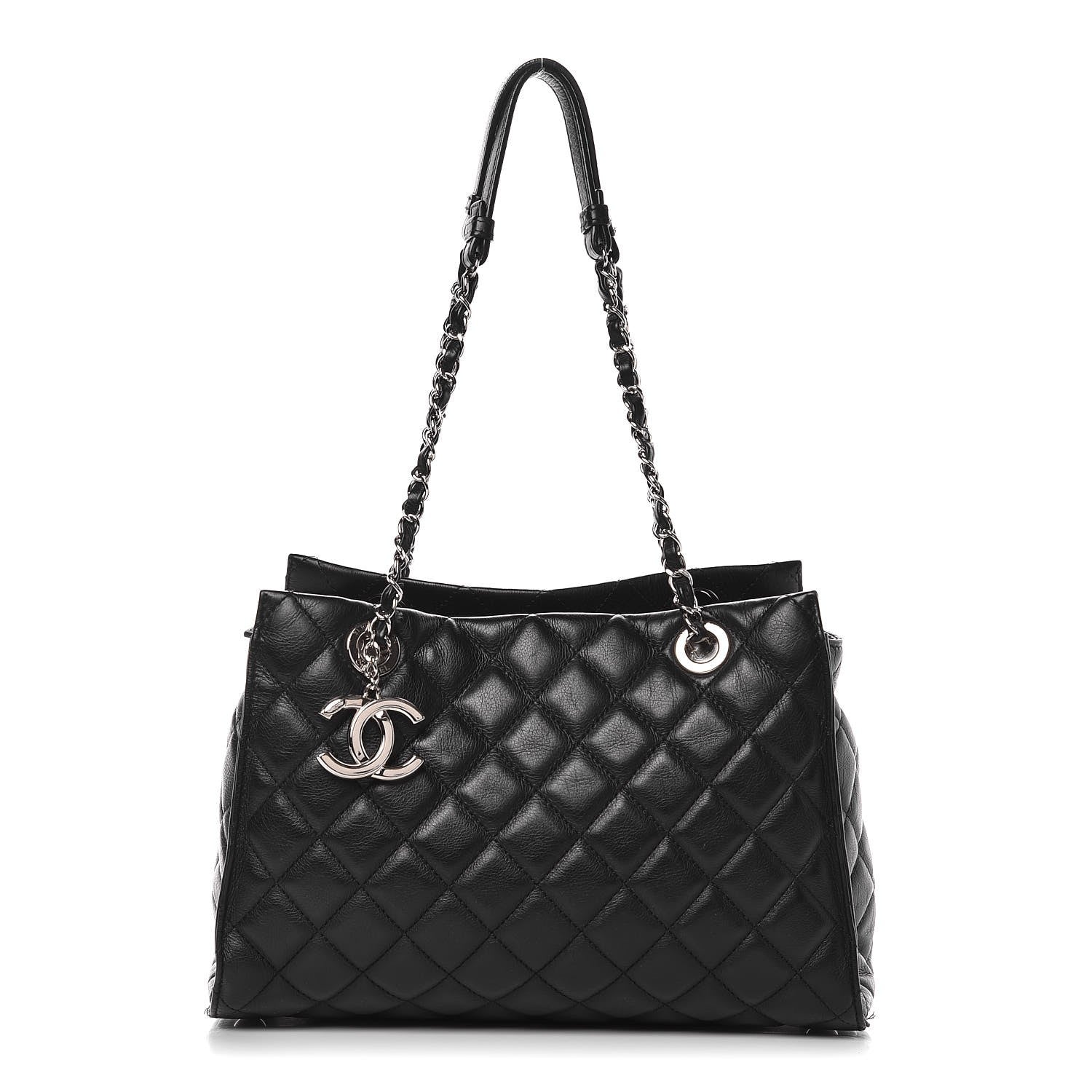 Chanel Calfskin Quilted Small Chic and Soft Shopping Tote Black 1 of 12