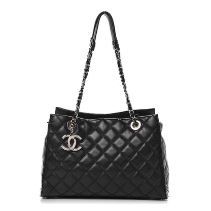 Chanel Calfskin Quilted Small Chic and Soft Shopping Tote Black 1 of 12