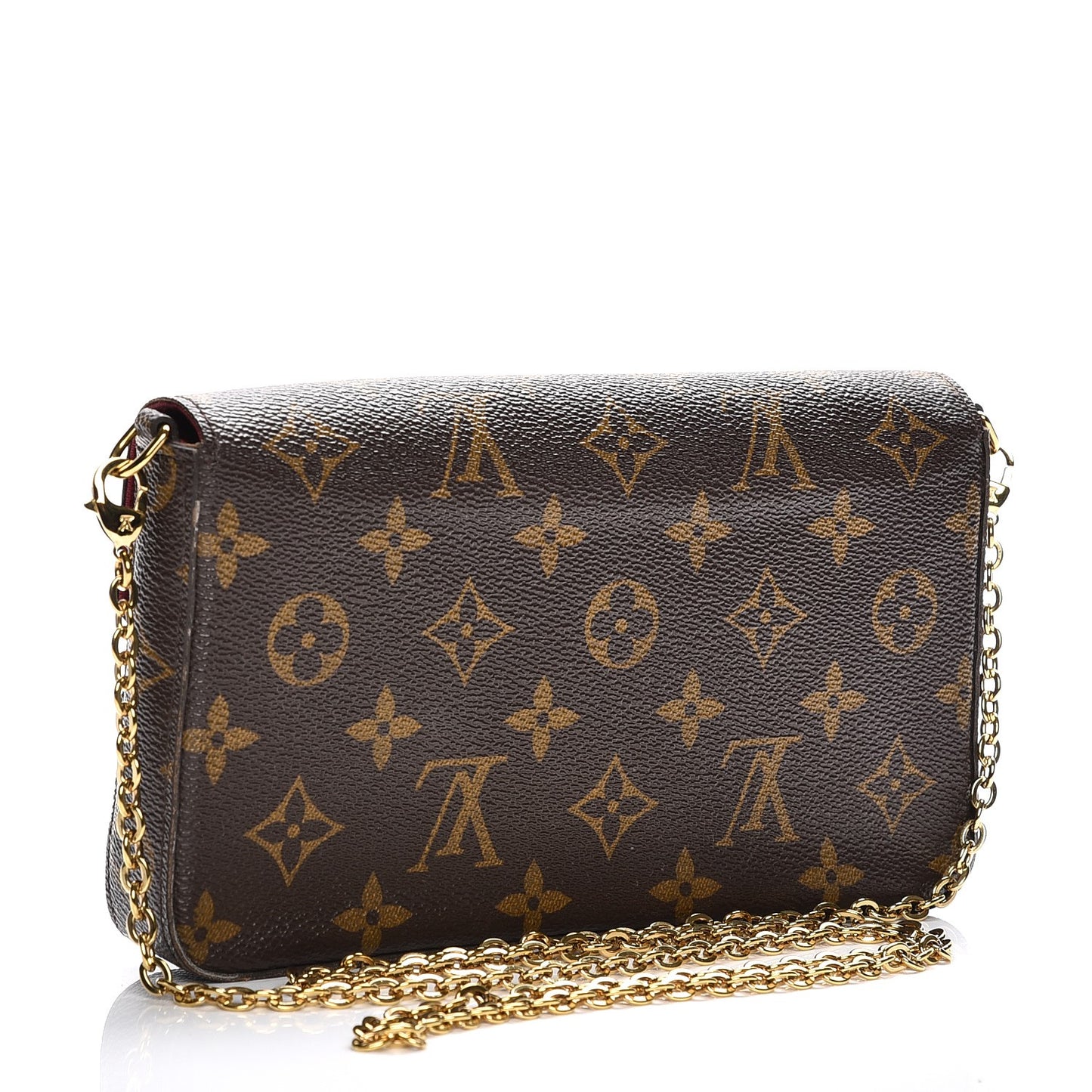 Monogram Pochette Felicie Chain Wallet Fuchsia