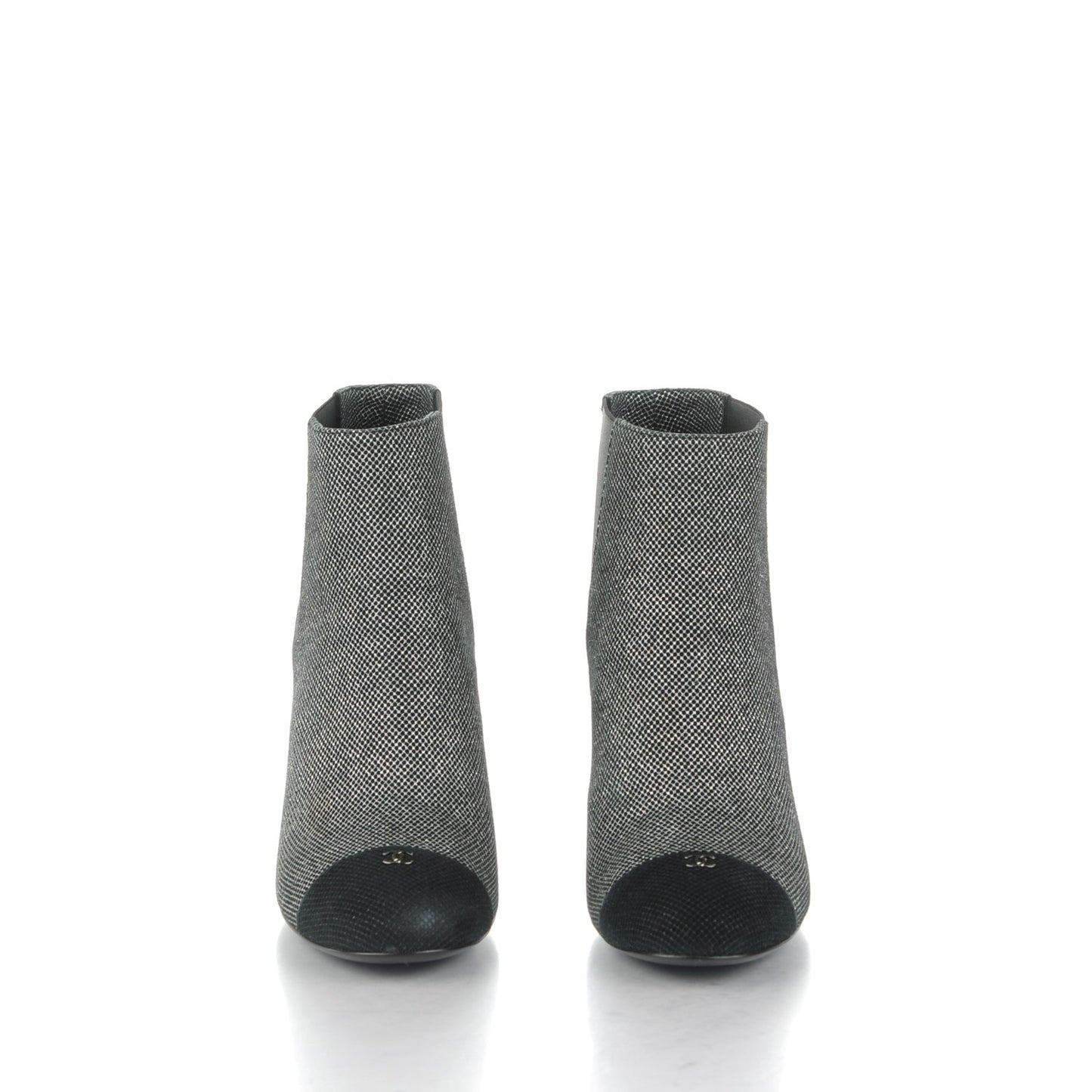 Mesh CC Cap Toe Ankle Boots 39.5 Argent Black