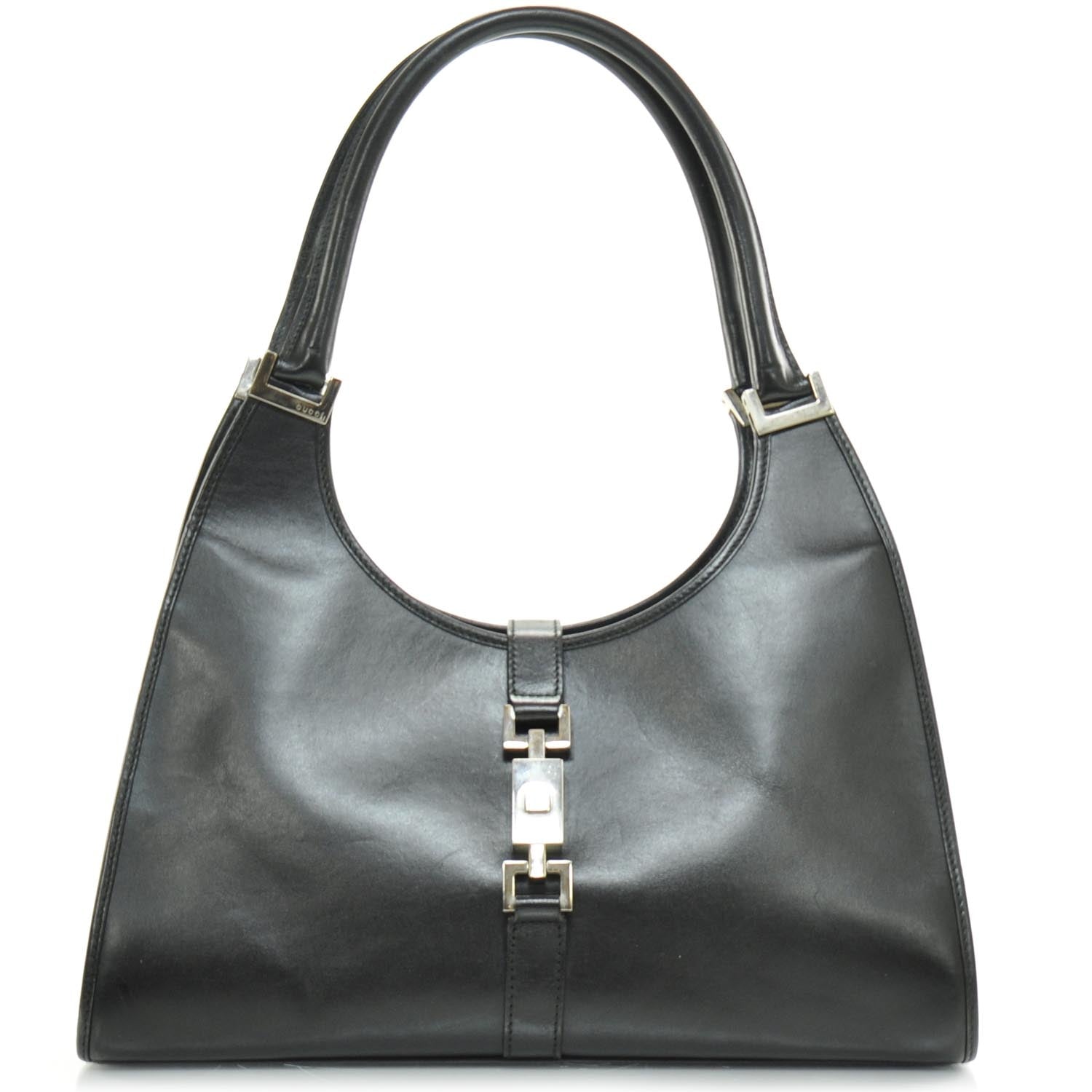 Gucci Leather Bardot Shoulder Bag Black 1 of 8
