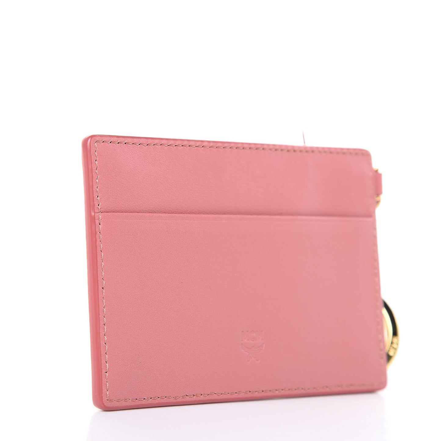 Calfskin Cassette Key Ring Card Holder Pink