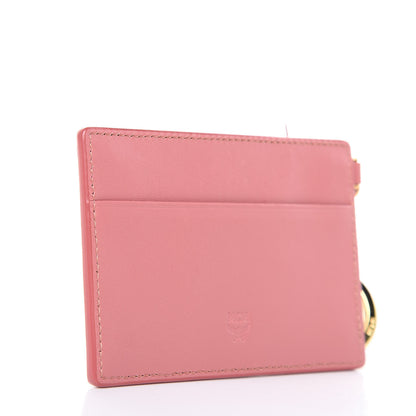 MCM Calfskin Cassette Key Ring Card Holder Pink 3 of 7