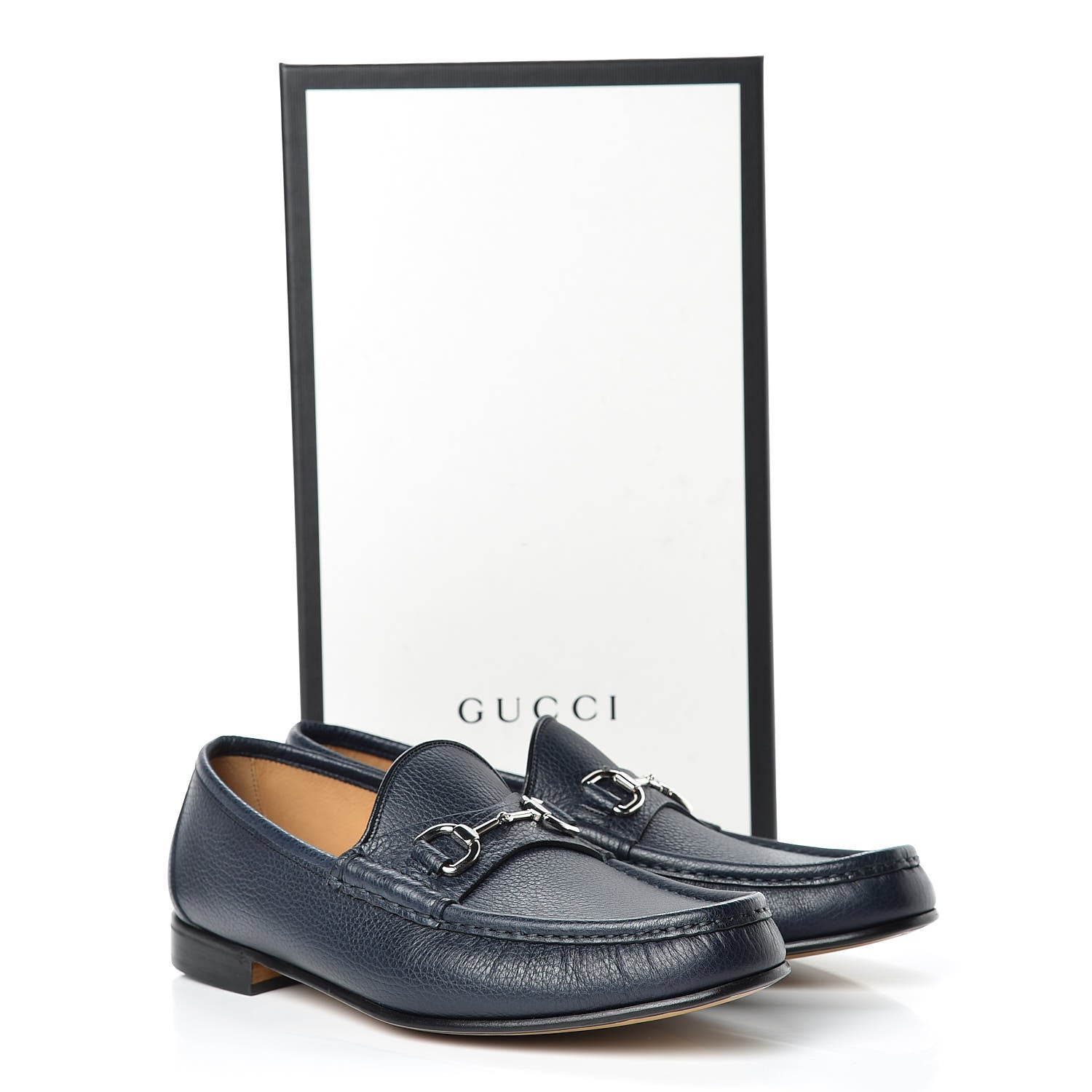 Gucci Road Calfskin Mens Horsebit Loafers 10 Blue 8 of 8