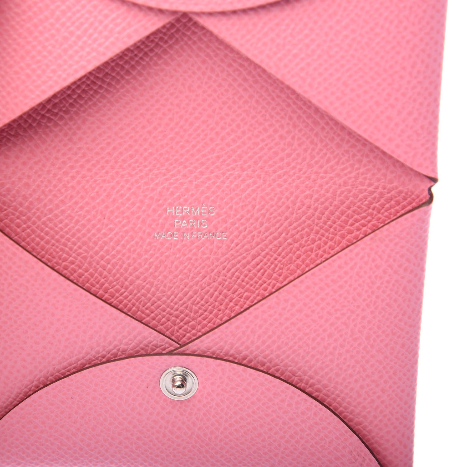 Hermes Epsom Calvi Card Case Rose Azalee 6 of 7