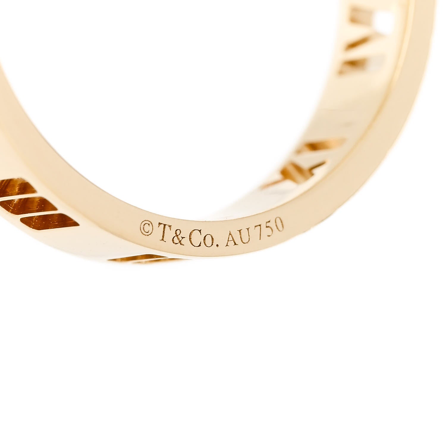 Tiffany 18K Yellow Gold Diamond Atlas Pierced Ring 61 9.5 4 of 5