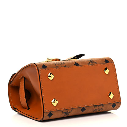 MCM Visetos Mini Heritage Top Handle Satchel Cognac 4 of 9