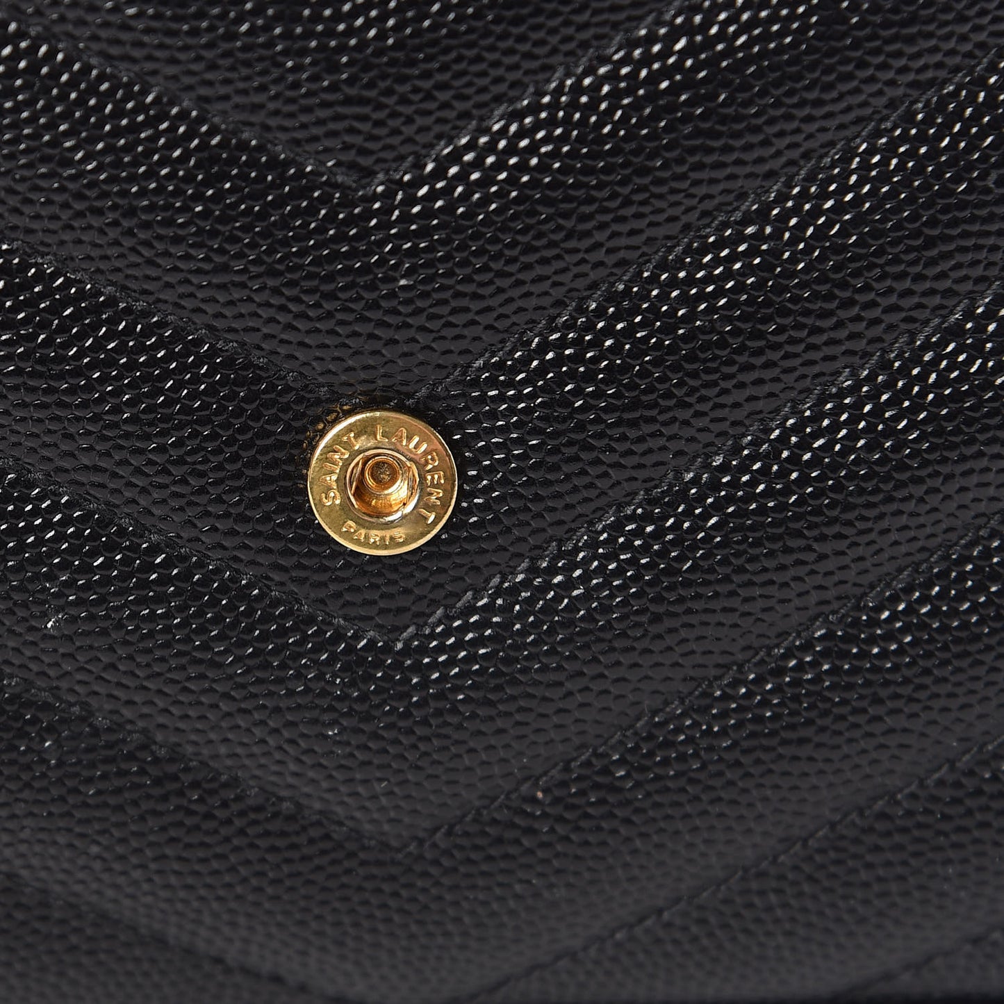 Grain De Poudre Matelasse Chevron Monogram Chain Wallet Black