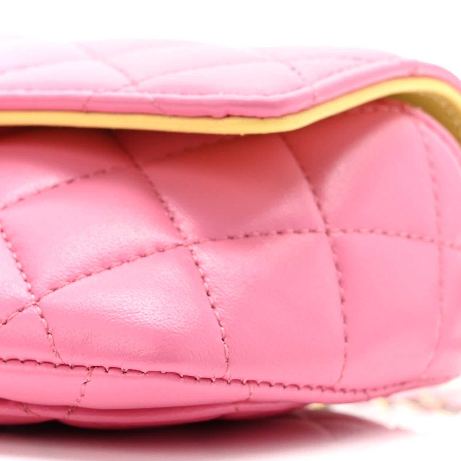 Chanel Lambskin Quilted Glasses Case With Chain Pink Yellow 11 of 12