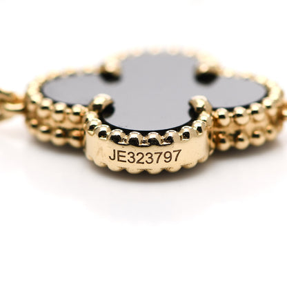 Van Cleef & Arpels 18K Yellow Gold Black Onyx 5 Motifs Vintage Alhambra Bracelet 4 of 5