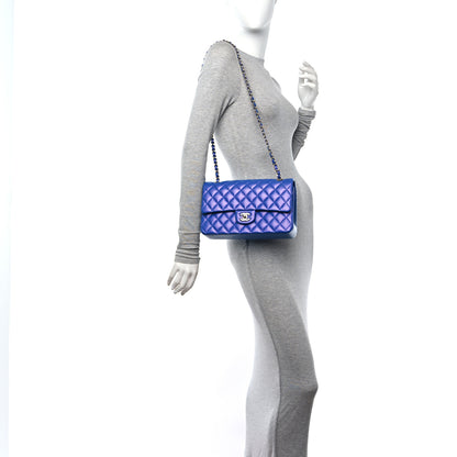 Chanel Iridescent Caviar Quilted Medium Double Flap Blue 2 of 11