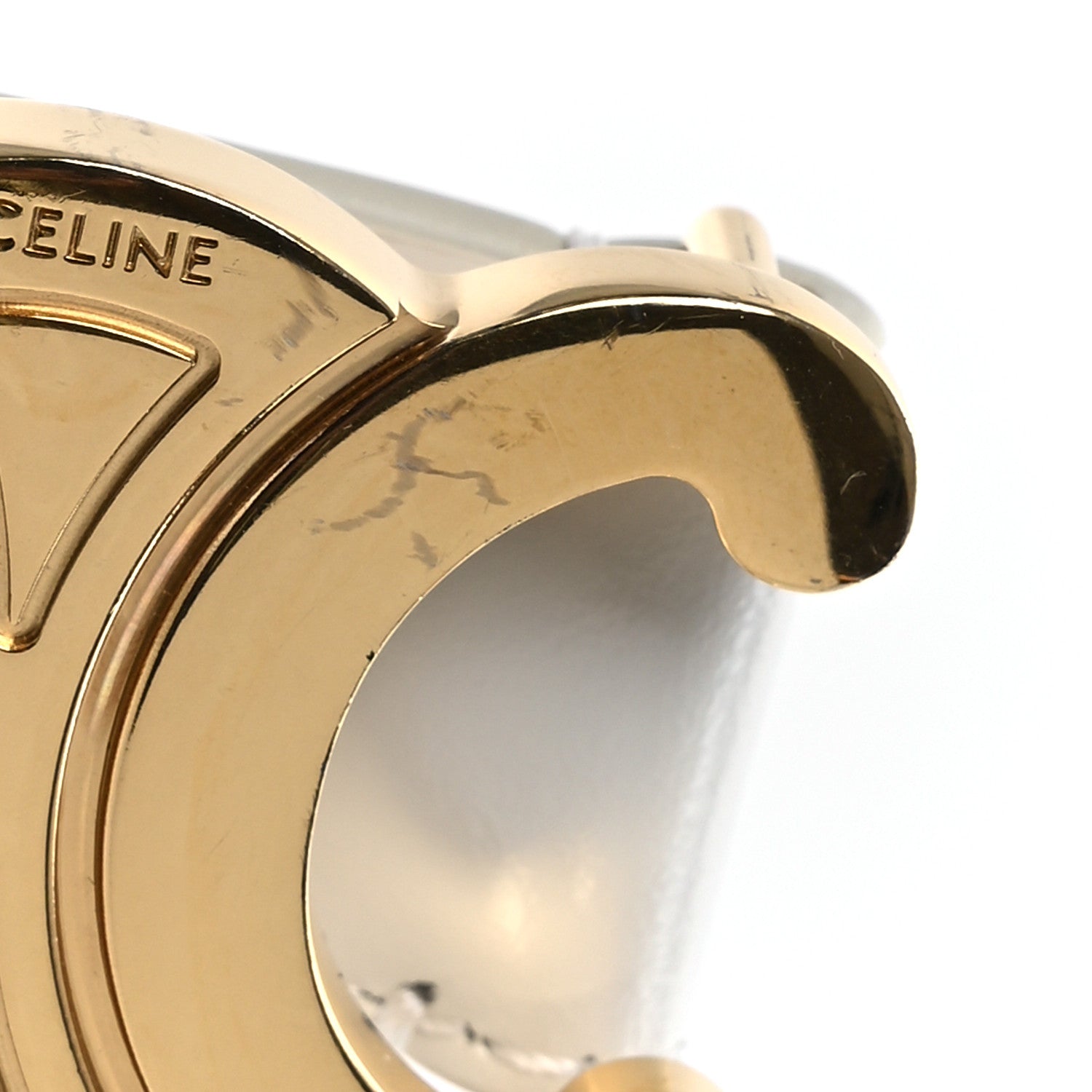 Celine Taurillon Triomphe Medium 25mm Belt 75 30 Rice 7 of 8