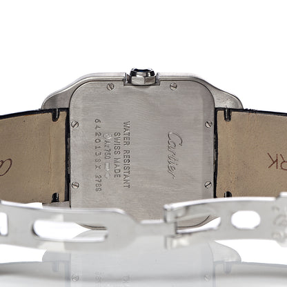 Cartier 18K White Gold Alligator 30mm Santos Dumont Quartz Watch 6 of 9